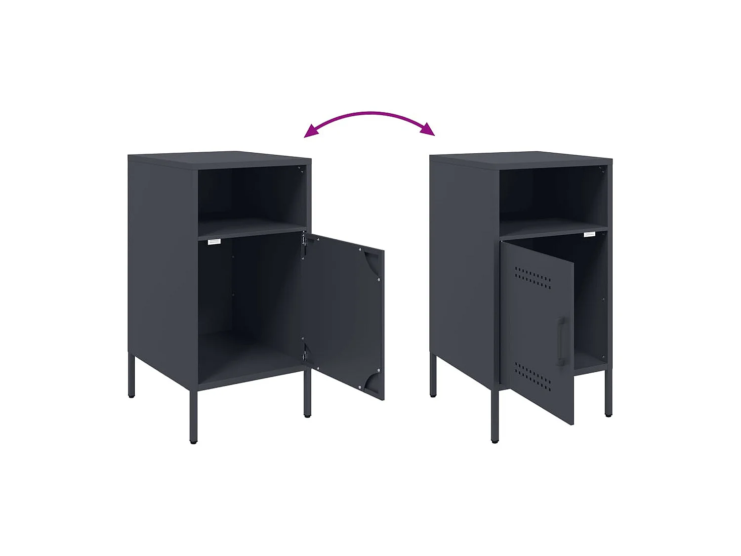 Channelview  Tables de chevet 2 pcs anthracite 36x39x68 cm acier