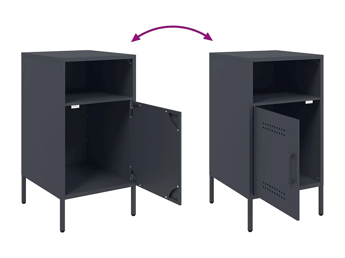 Channelview  Tables de chevet 2 pcs anthracite 36x39x68 cm acier