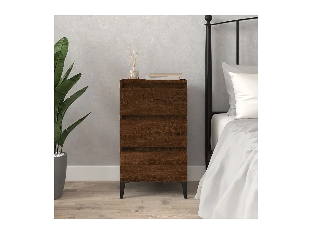 Darby  Comodino Rovere Marrone 40x35x70 cm in Legno Multistrato