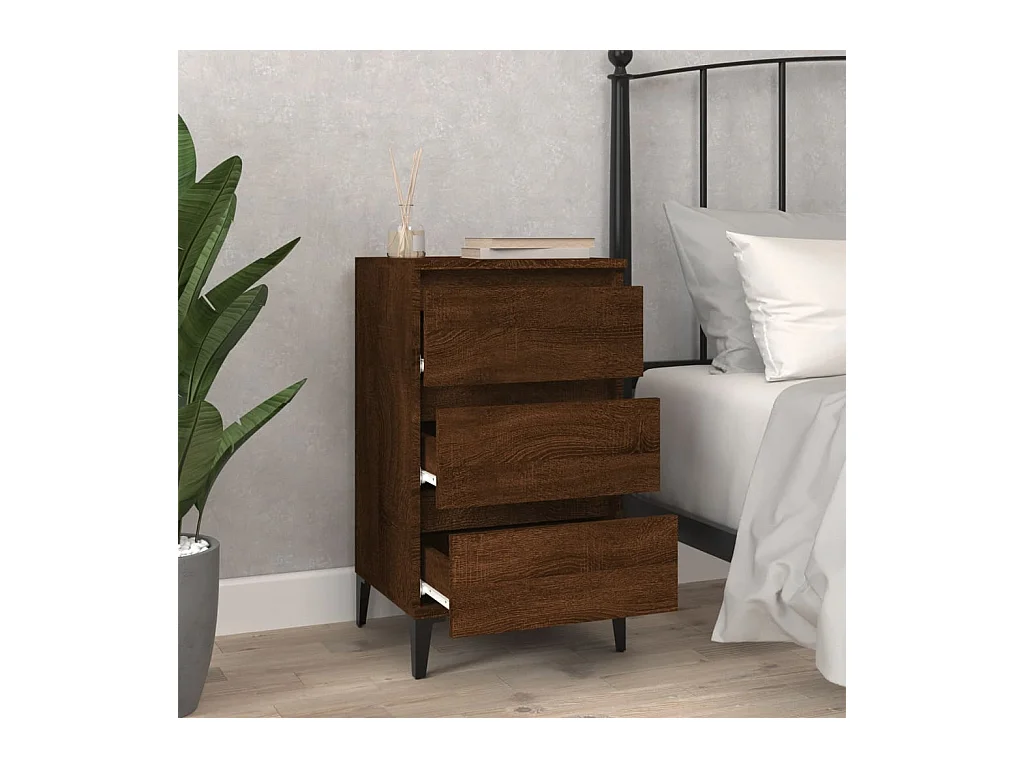 Darby  Comodino Rovere Marrone 40x35x70 cm in Legno Multistrato