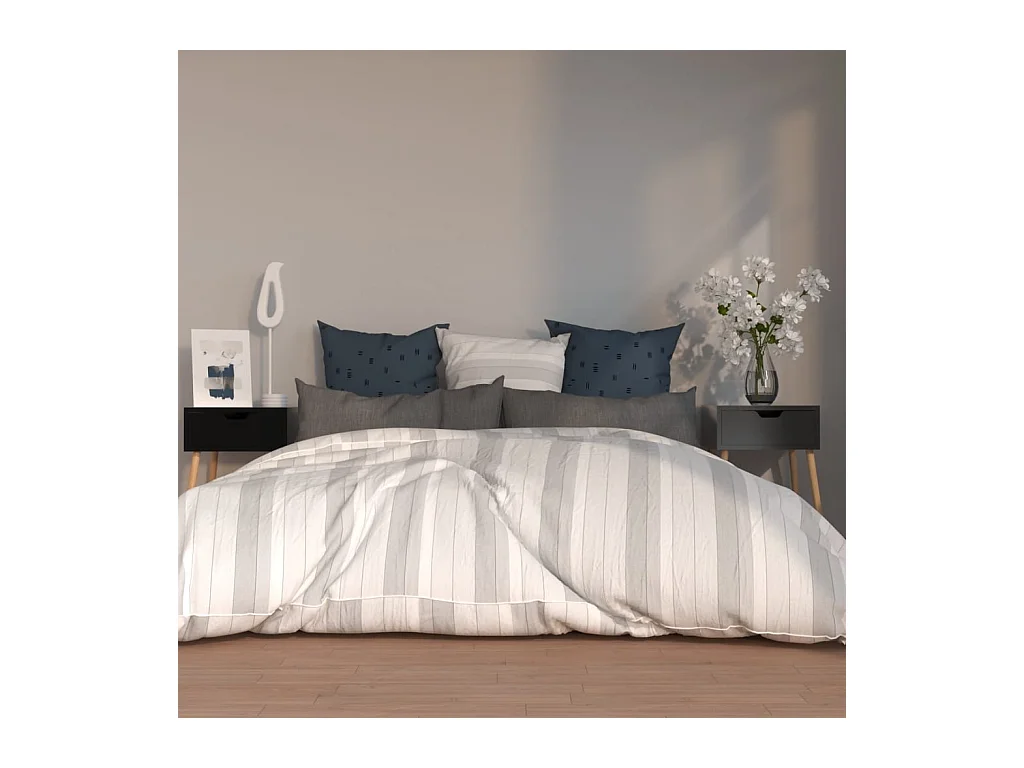 Wellsville  Tables de chevet 2 pcs Noir brillant 40x40x56cm Bois ingénierie