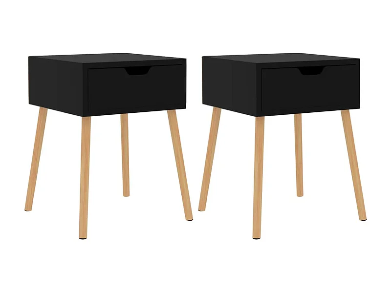 Wellsville  Nachtkastjes 2 st 40x40x56 cm bewerkt hout hoogglans zwart