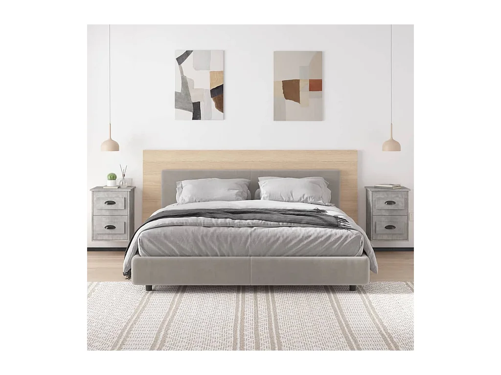 Inez  Tables de chevet murales 2 pcs gris béton 41,5x36x53 cm