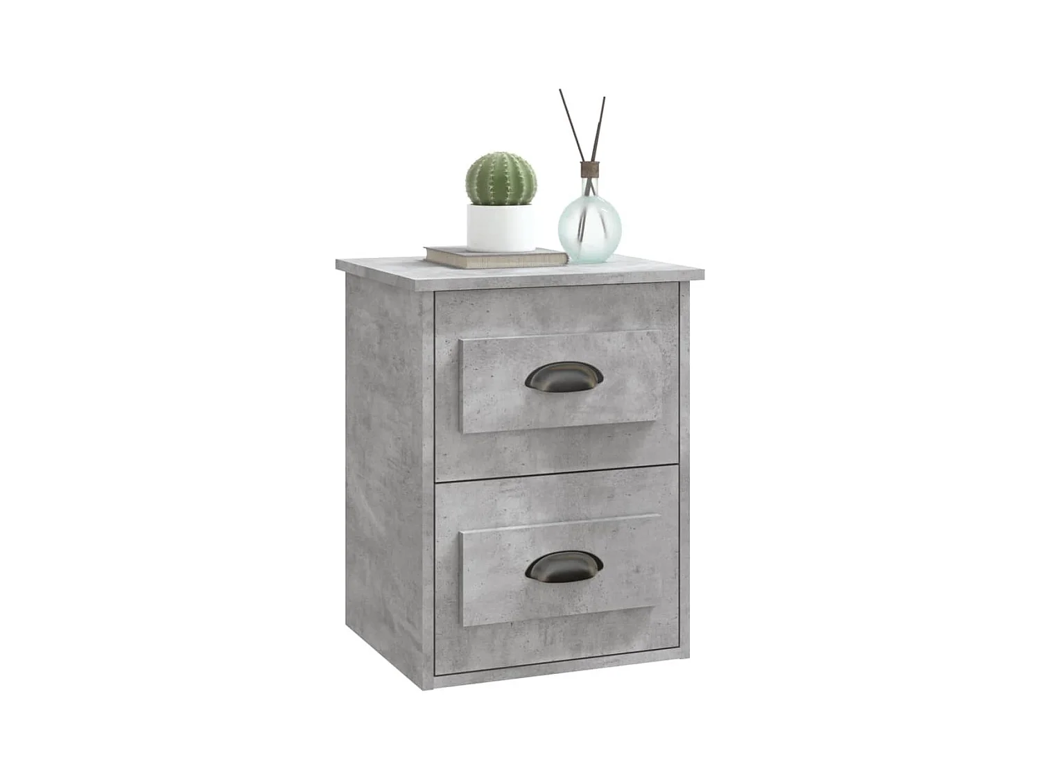Inez  Tables de chevet murales 2 pcs gris béton 41,5x36x53 cm