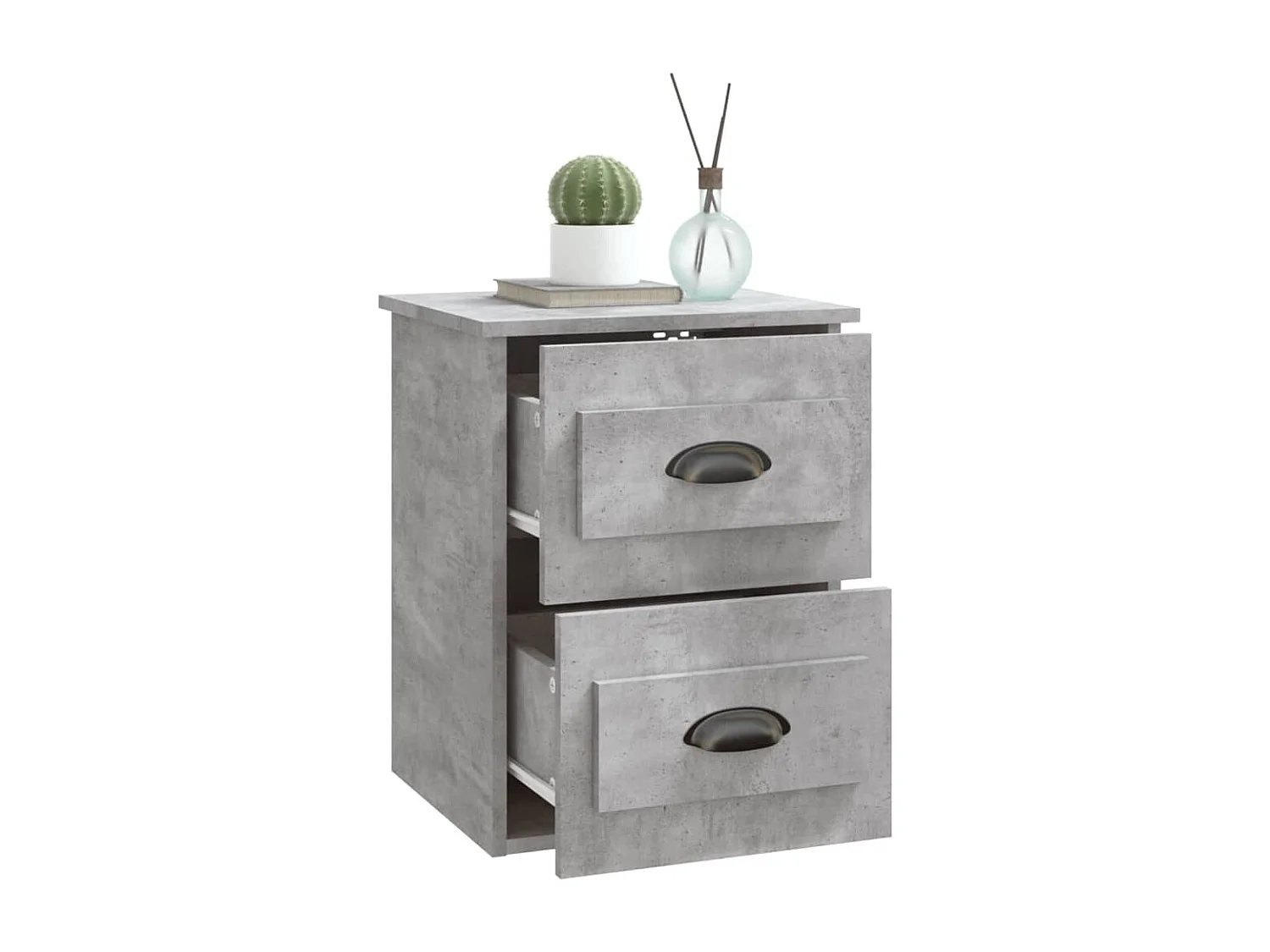 Inez  Tables de chevet murales 2 pcs gris béton 41,5x36x53 cm