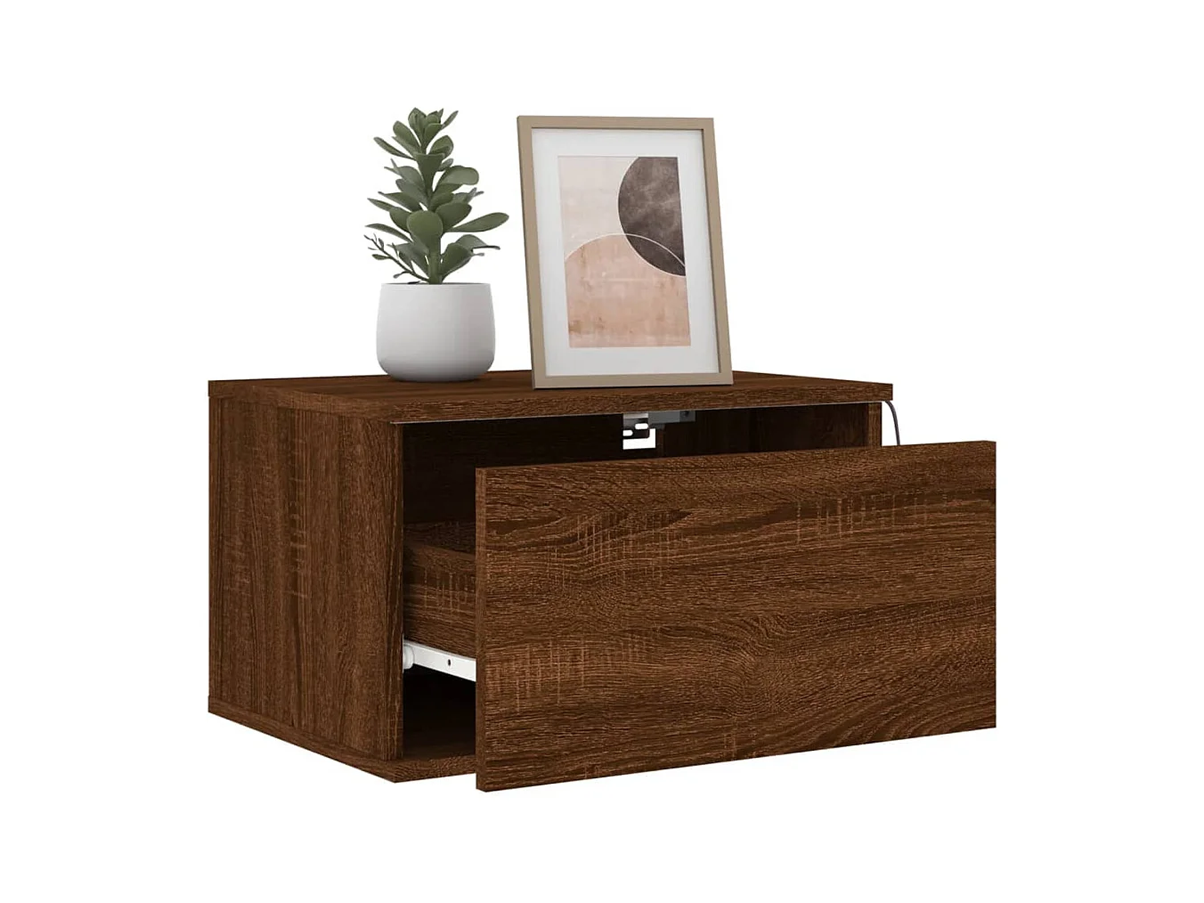 Vibeke  Tables de chevet murales avec lumières LED 2 pcs chêne marron