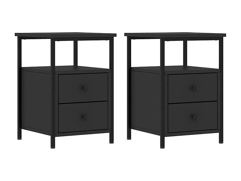 Winter Springs  Tables de chevet 2 pcs noir 34x35,5x50 cm bois d'ingénierie
