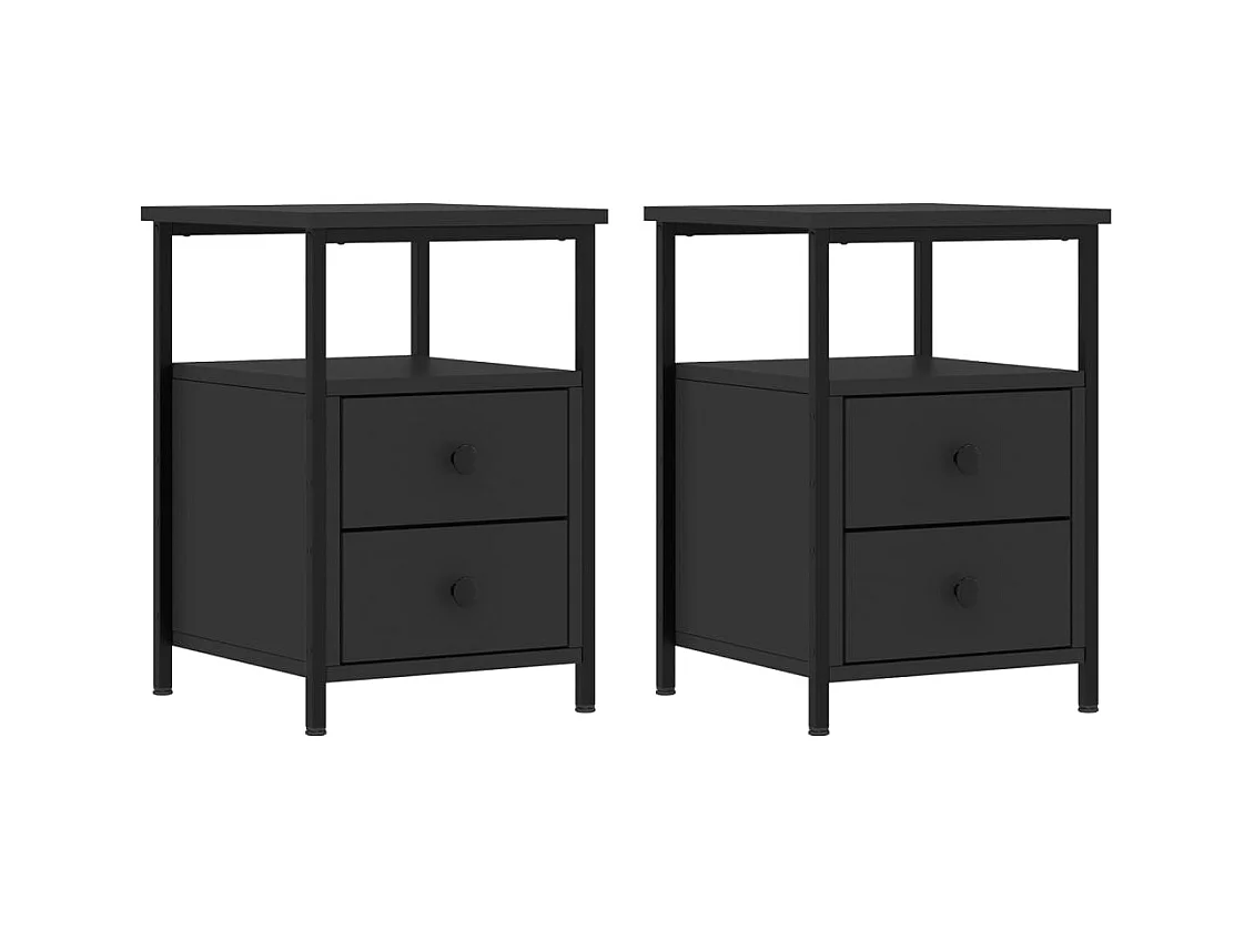 Winter Springs  Tables de chevet 2 pcs noir 34x35,5x50 cm bois d'ingénierie