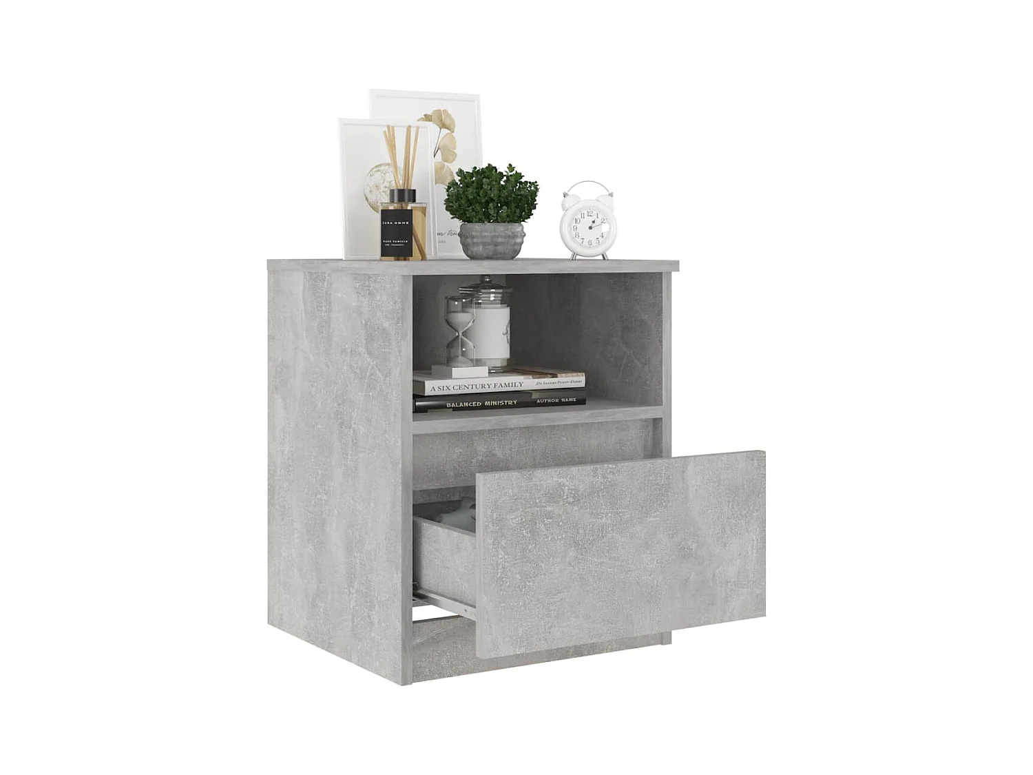 Wouter  Tables de chevet 2 pcs Gris béton 40x40x50 cm Aggloméré