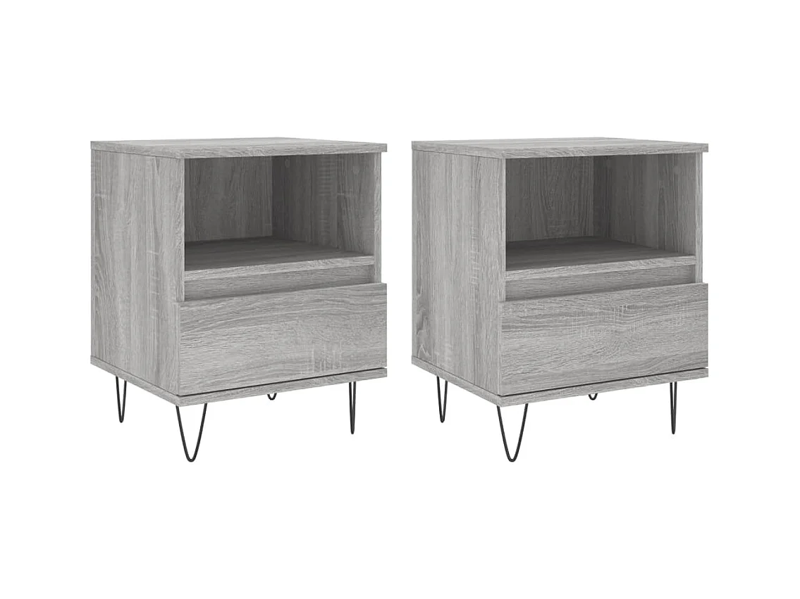 Hulst  Tables de chevet 2 pcs sonoma gris 40x35x50 cm bois ingénierie