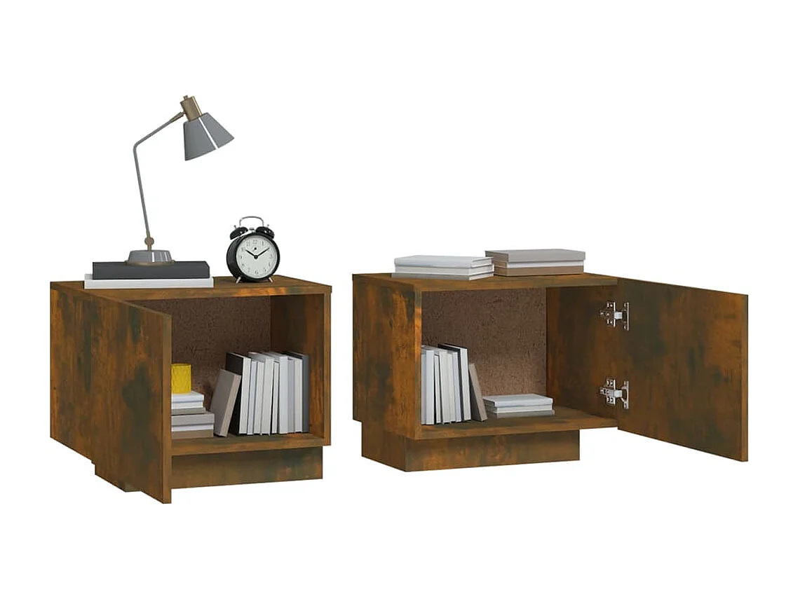 Cedar City  Table de chevet Chêne fumé 100x35x40 cm Bois d'ingénierie