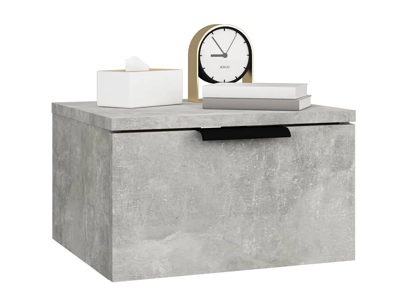 Steve James  Tables de chevet murales 2 pcs Gris béton 34x30x20 cm