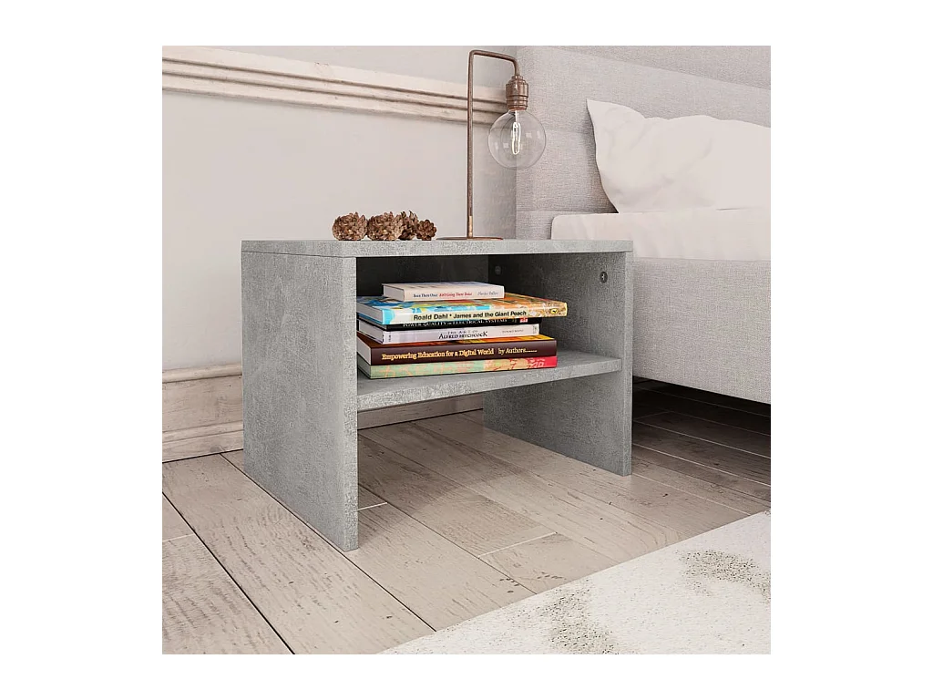 De Witt  Tables de chevet 2 pcs Gris béton 40x30x30 cm Bois ingénierie