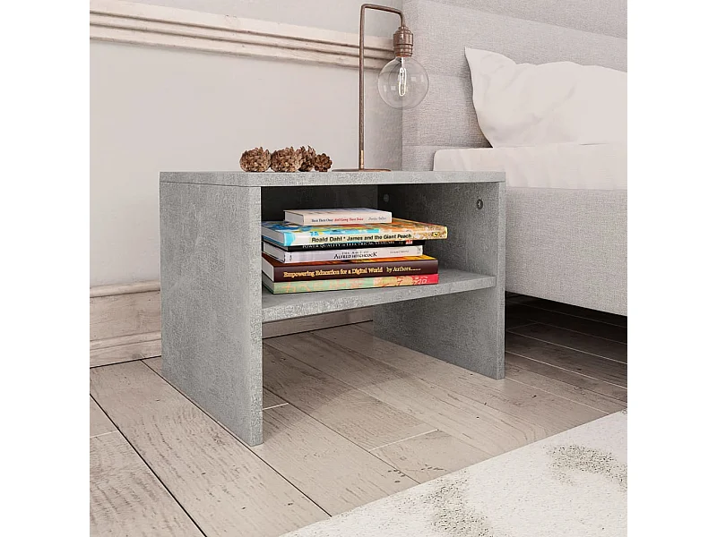 De Witt  Tables de chevet 2 pcs Gris béton 40x30x30 cm Bois ingénierie