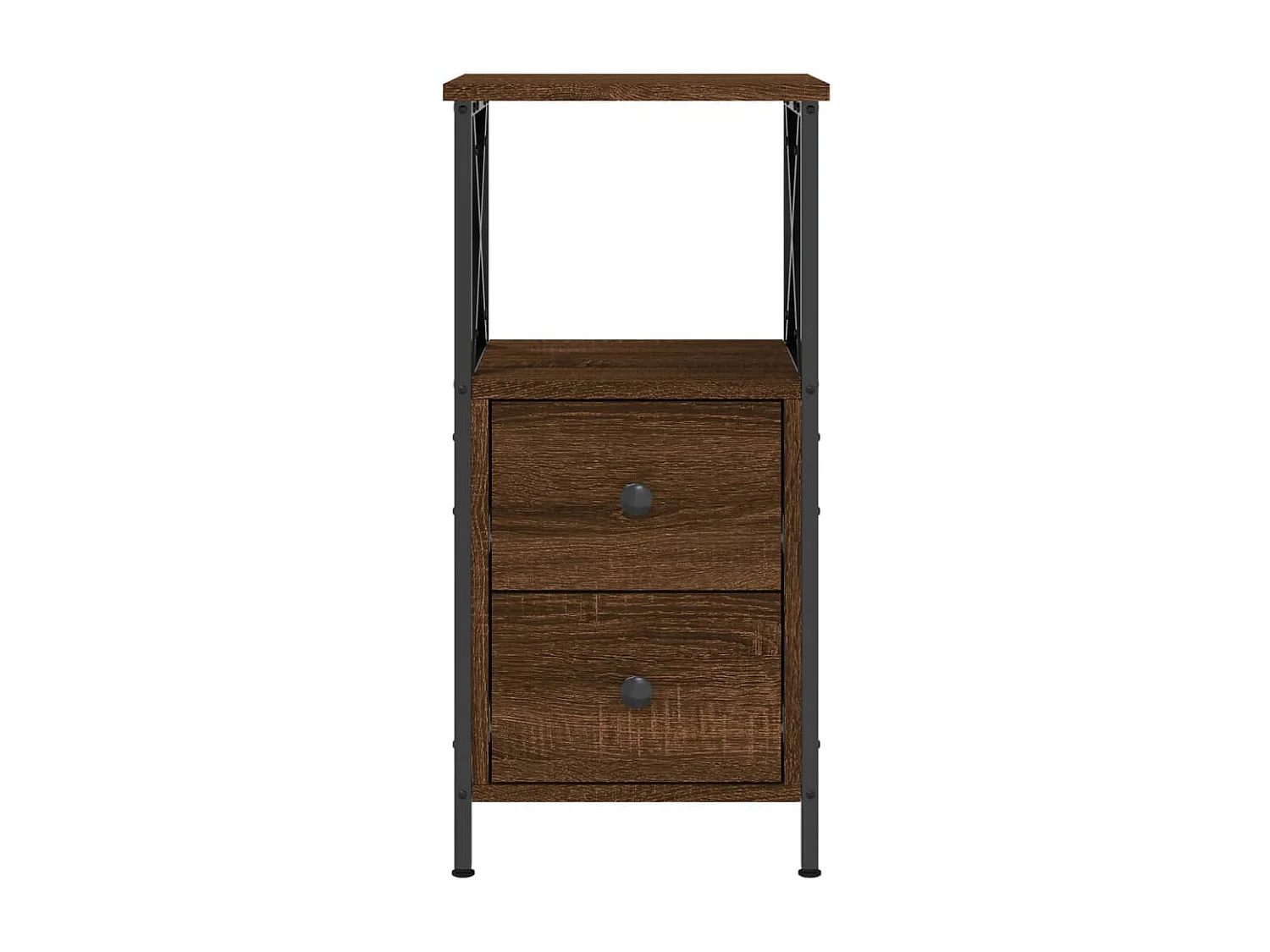 Quinn Hope  Comodini 2 pz Rovere Marrone 34x35,5x70 cm in Legno Multistrato