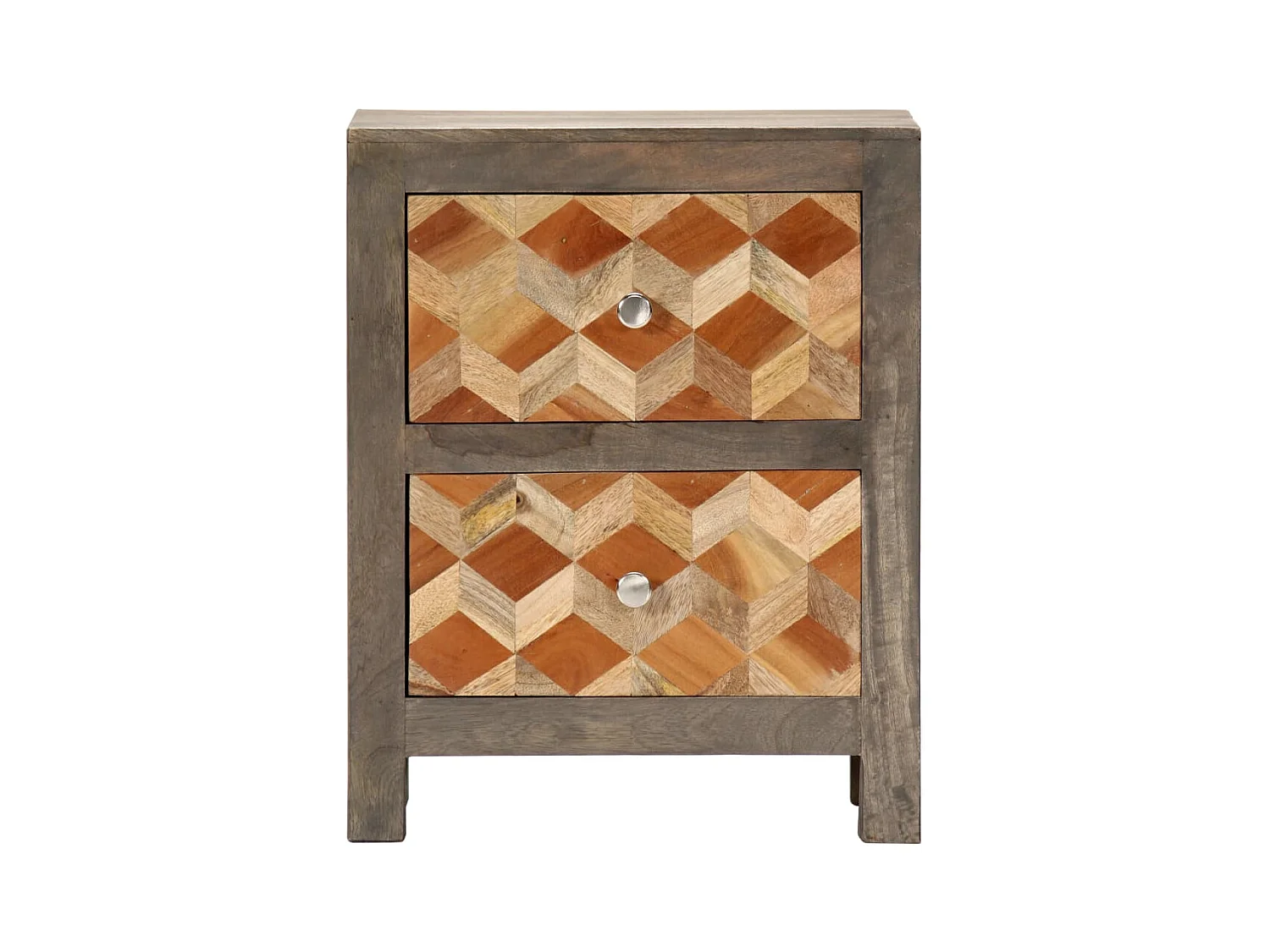 Garden Furniture -  Table de chevet Gris 40x30x50 cm Bois de manguier massif