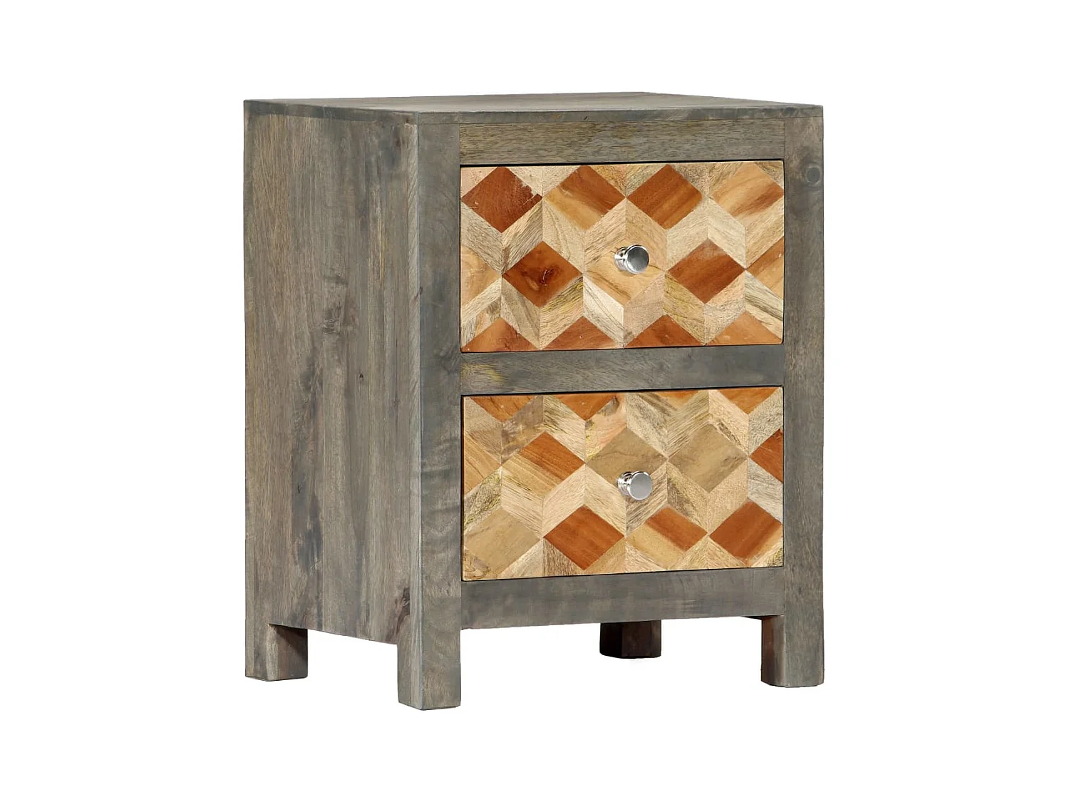 Garden Furniture -  Table de chevet Gris 40x30x50 cm Bois de manguier massif