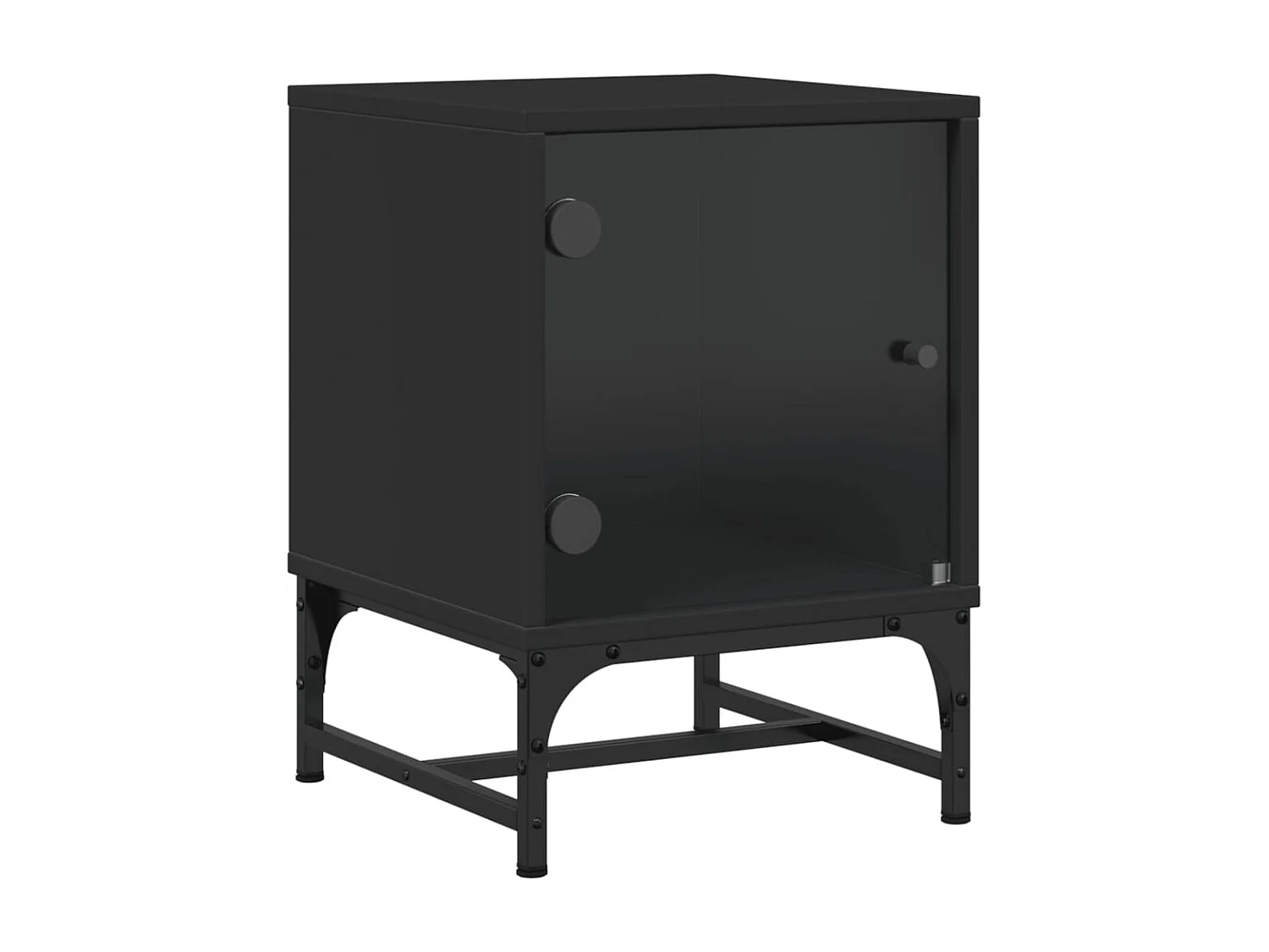 Brussels  Tables de chevet avec portes en verre 2 pcs noir 35x37x50 cm