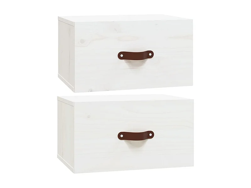 Ahmed  Tables de chevet murales 2 pcs Blanc 40x29,5x22 cm