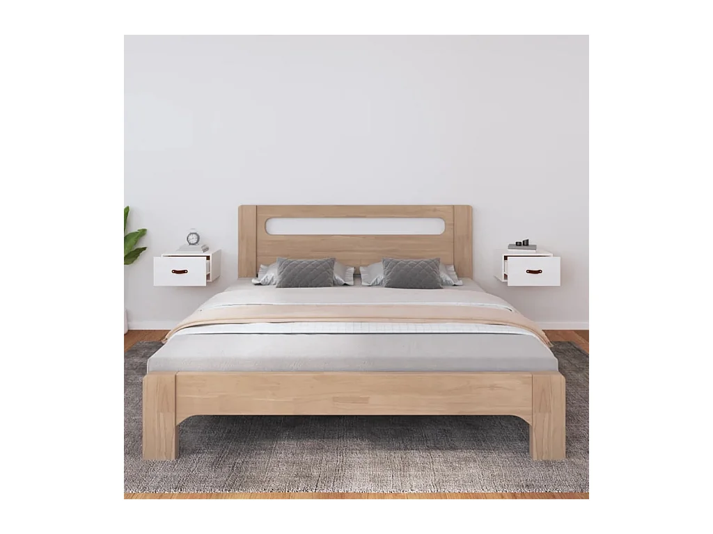 Ahmed  Tables de chevet murales 2 pcs Blanc 40x29,5x22 cm