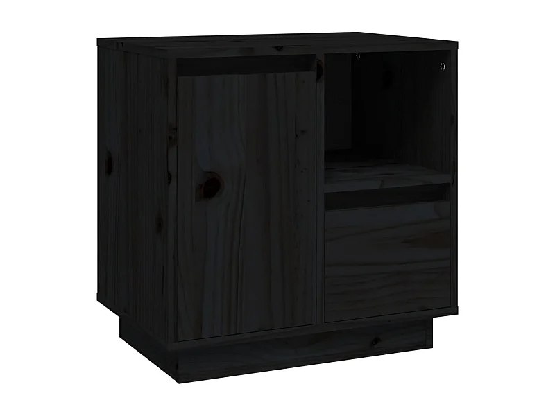 Hollidaysburg  Table de chevet Noir 50x34x50 cm Bois de pin massif
