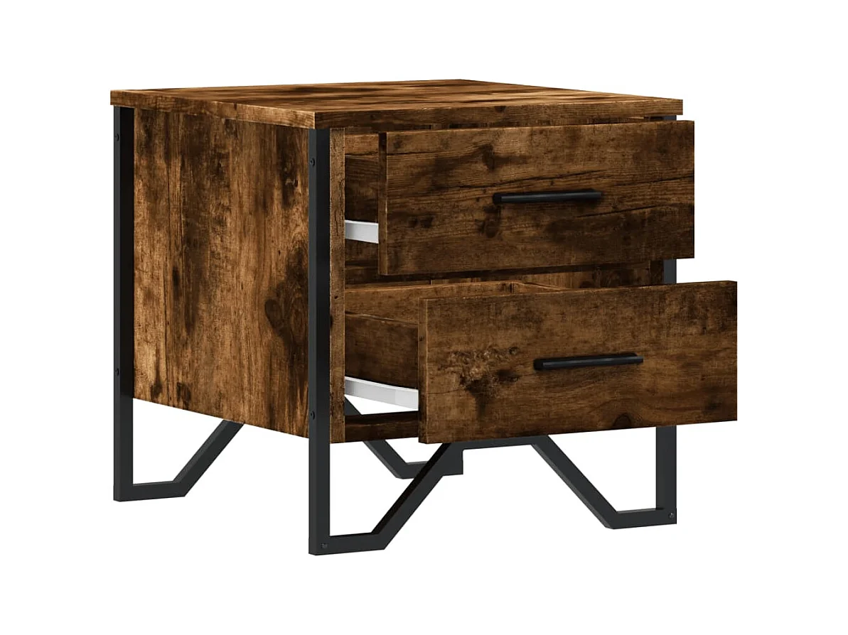 Hanne  Tables de chevet 2 pcs chêne fumé 40x41x40 cm bois ingénierie