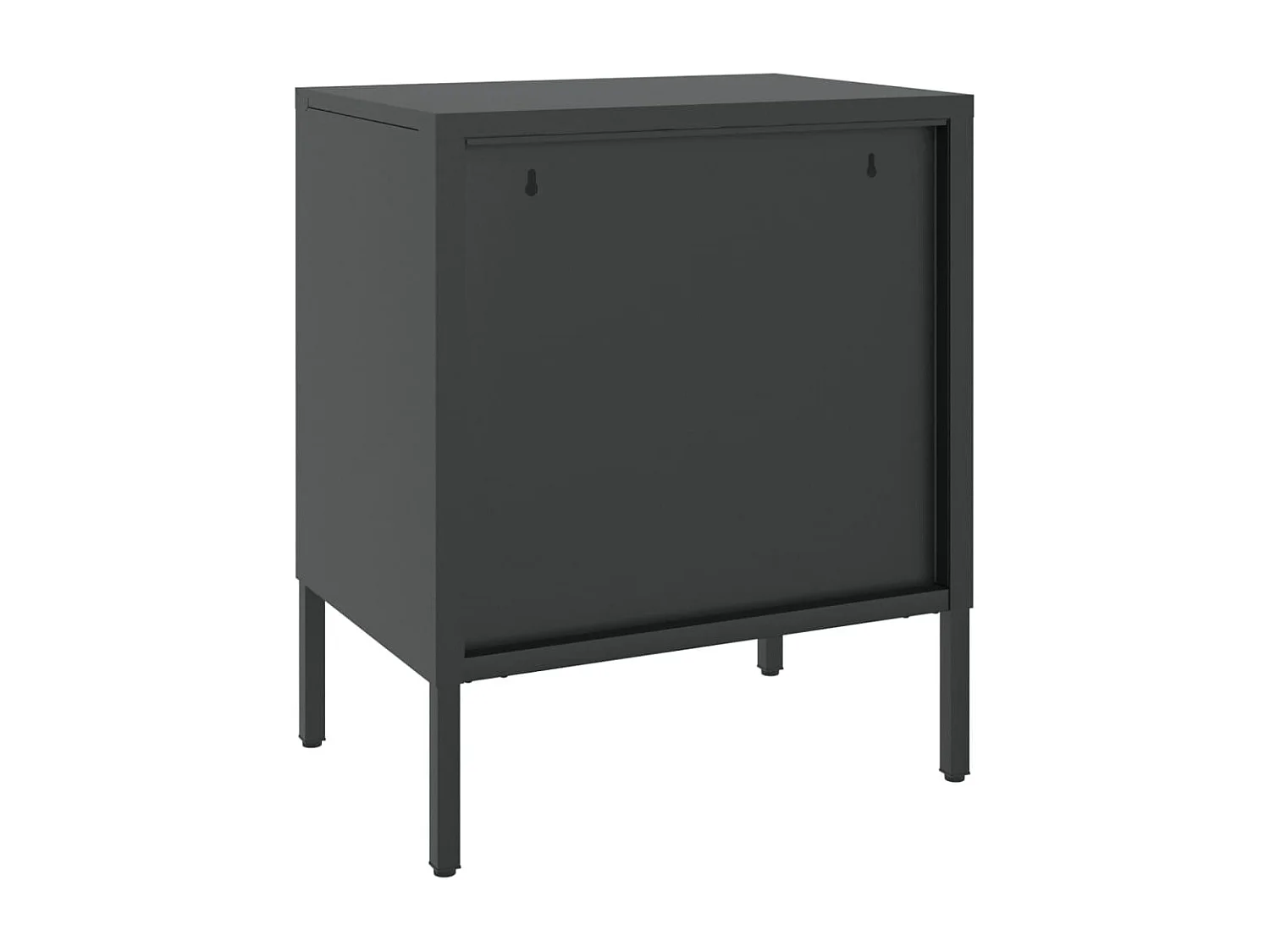 Nurdan  Nachttische 2 Stk. Schwarz 50x35x60 cm Glas und Stahl