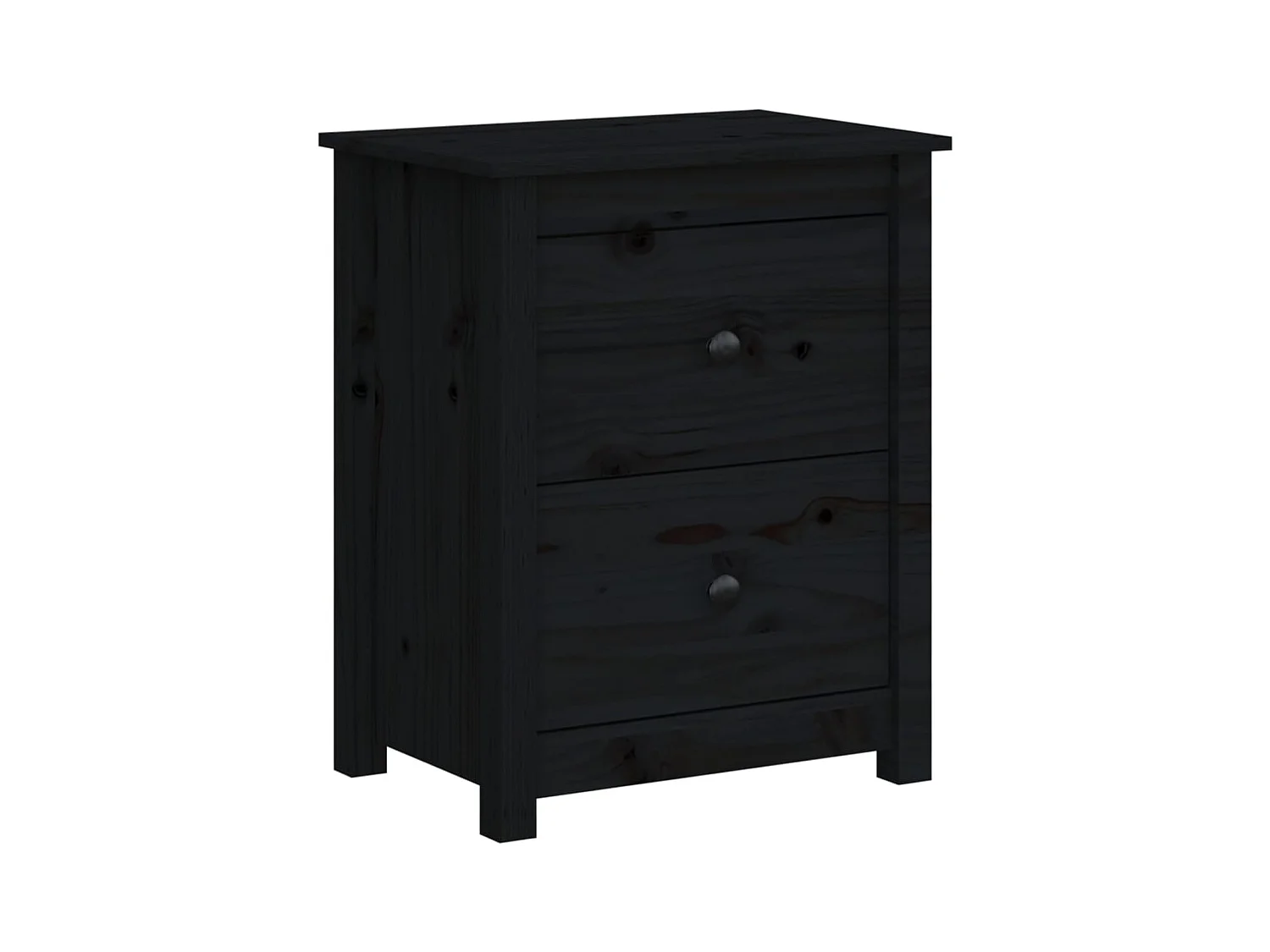 Älvängen  Table de chevet Noir 50x35x61,5 cm Bois de pin massif