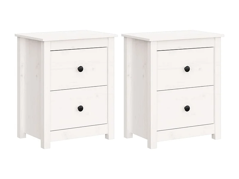 Älvängen  Tables de chevet 2 pcs Blanc 50x35x61,5 cm Bois de pin massif