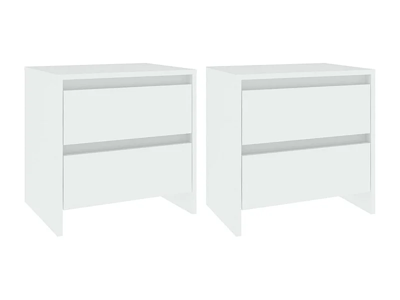 Robert  Tables de chevet 2 pcs blanc 45x34,5x44,5 cm bois d’ingénierie