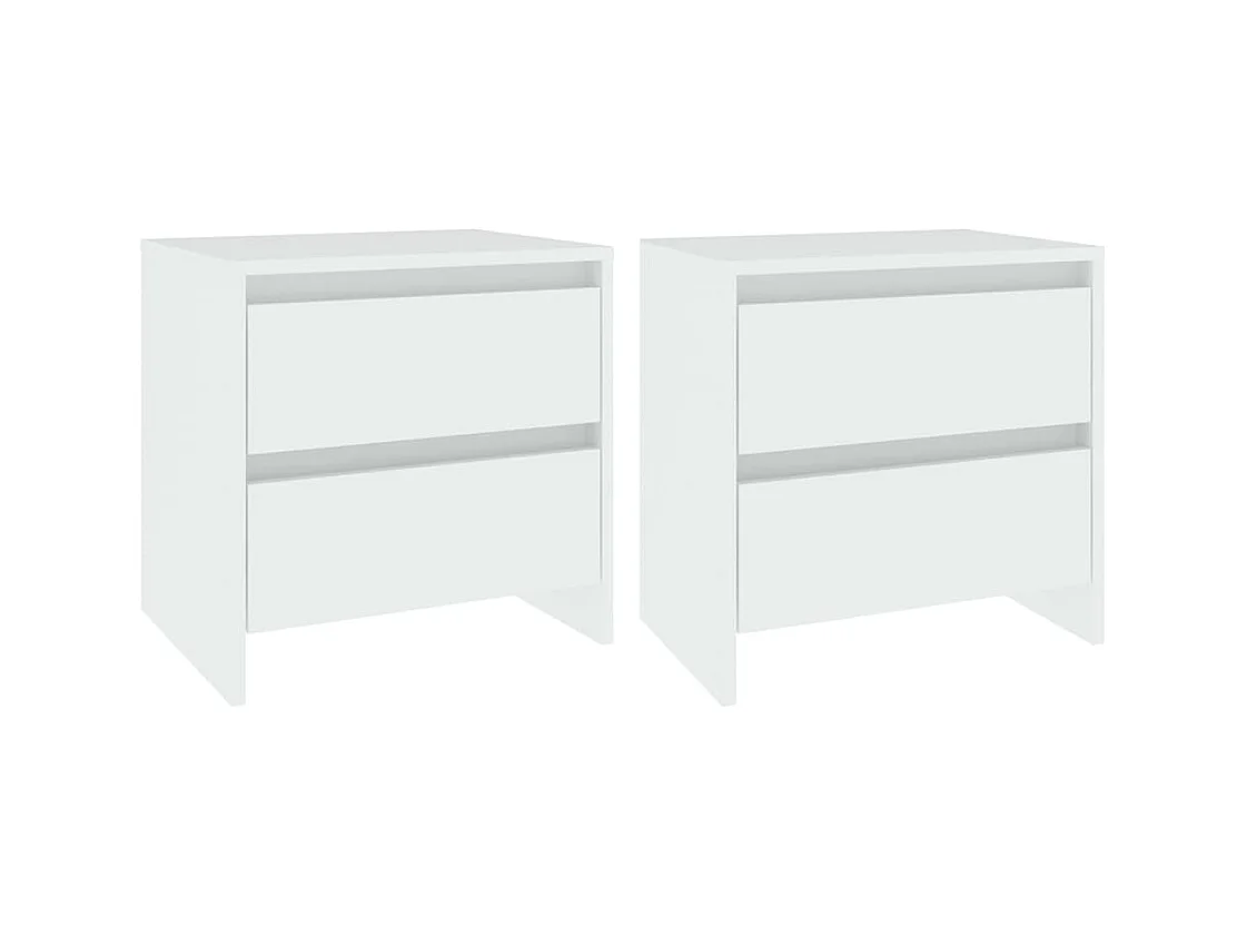 Robert  Tables de chevet 2 pcs blanc 45x34,5x44,5 cm bois d’ingénierie
