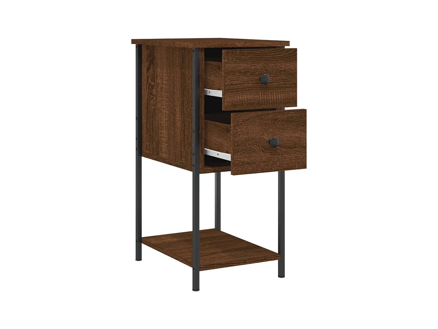 Portici  Tables de chevet 2pcs chêne marron 32x42x70cm Bois d'ingénierie