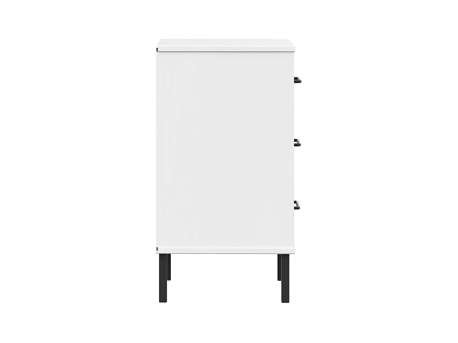 Jeanne-Marie  Table de chevet avec pieds en métal Blanc Bois pin massif OSLO