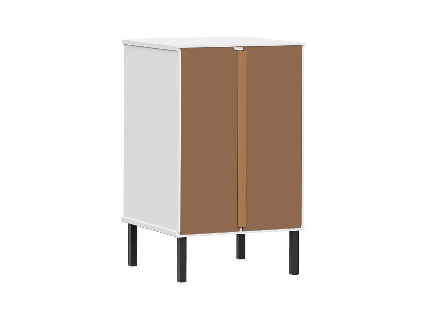 Jeanne-Marie  Table de chevet avec pieds en métal Blanc Bois pin massif OSLO