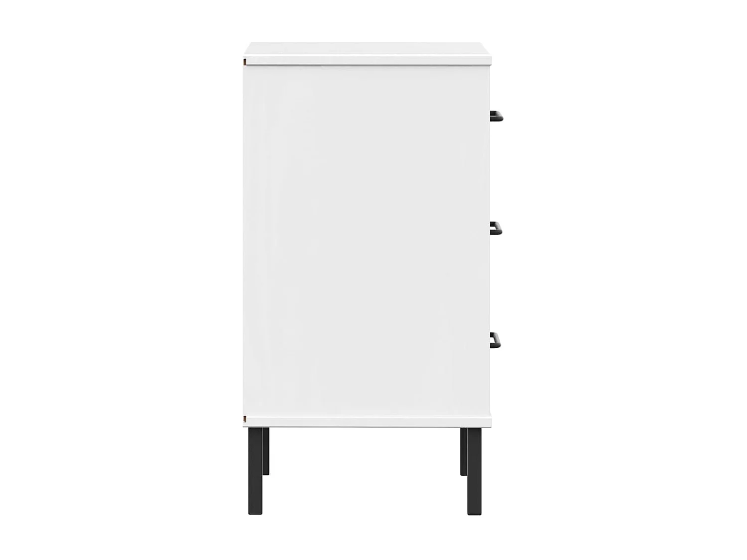 Jeanne-Marie  Table de chevet avec pieds en métal Blanc Bois pin massif OSLO