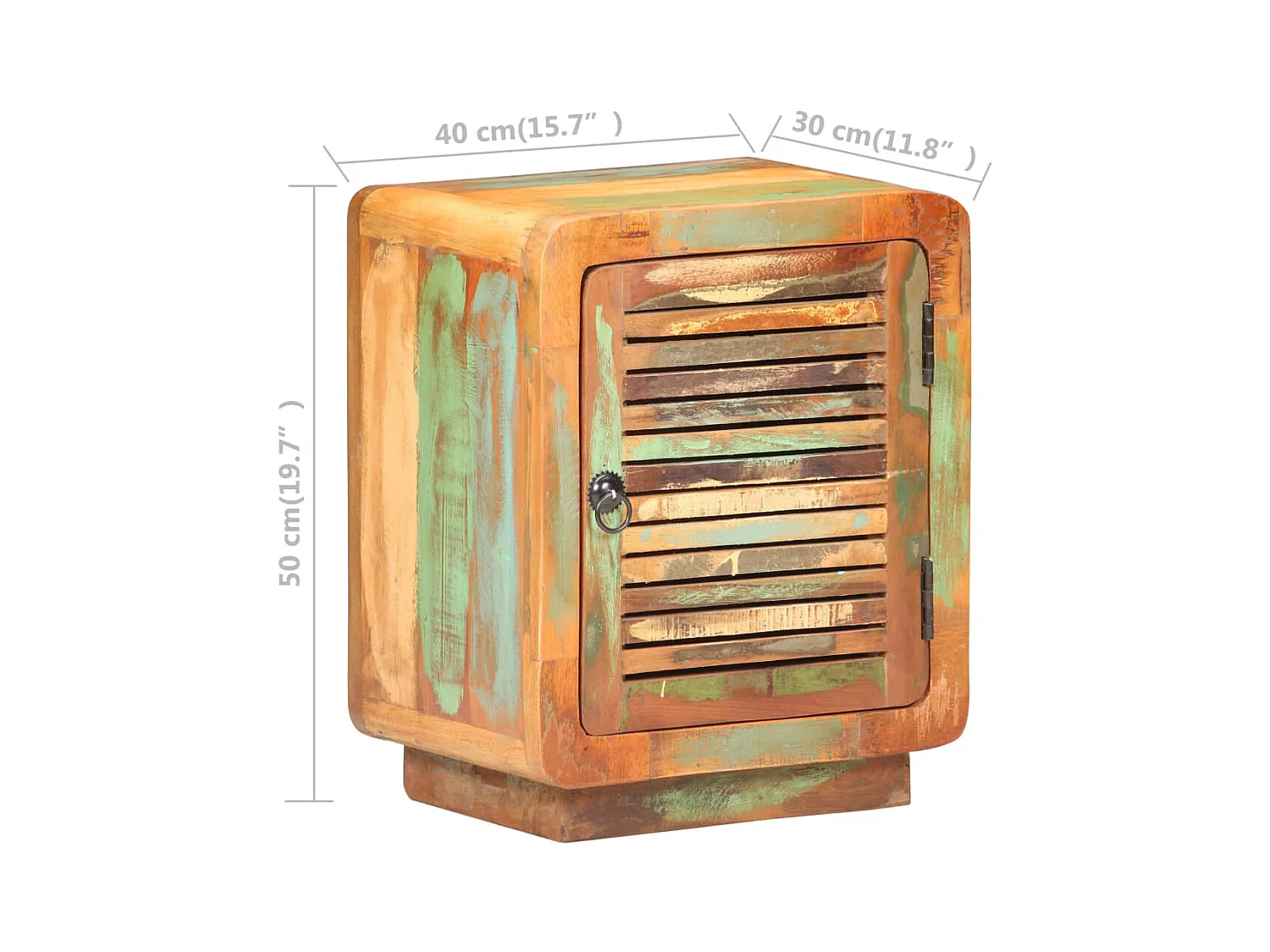 Anselme  Table de chevet 40 x 30 x 50 cm Bois de récupération massif