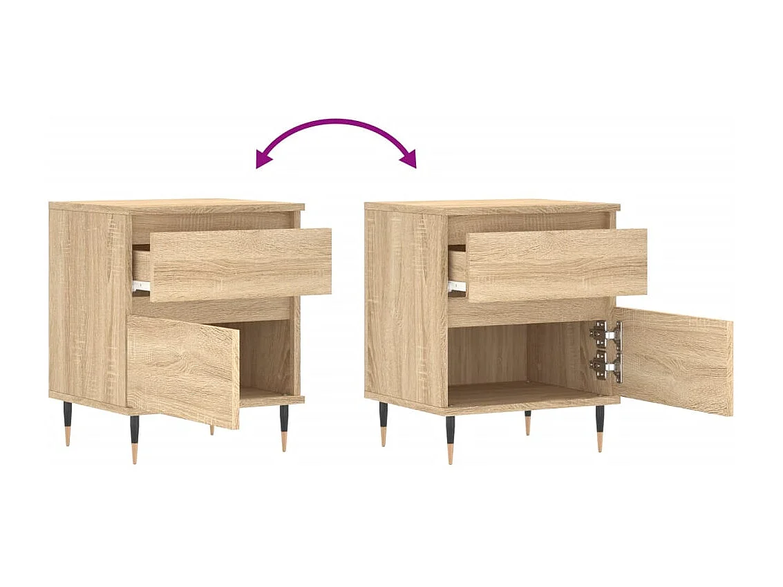 Bastiaan  Tables de chevet 2 pcs chêne sonoma 40x35x50 cm bois ingénierie