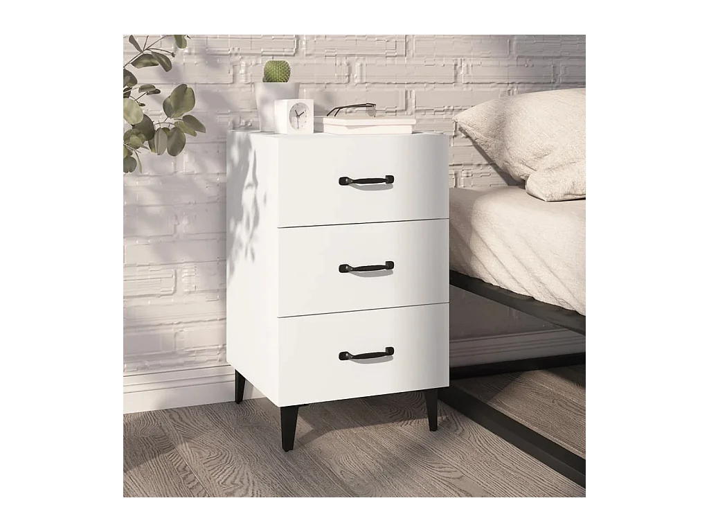 Åsgeir  Table de chevet blanc 40x40x66 cm bois d'ingénierie