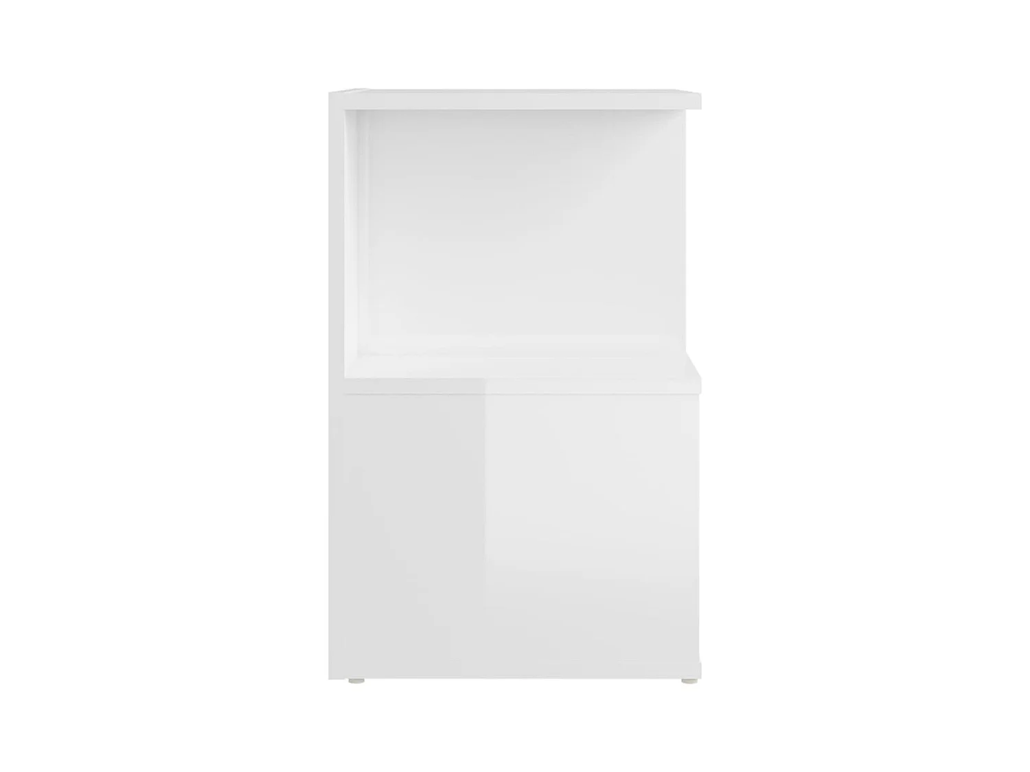 Pam  Tables de chevet 2pcs Blanc brillant 35x35x55cm bois ingénierie