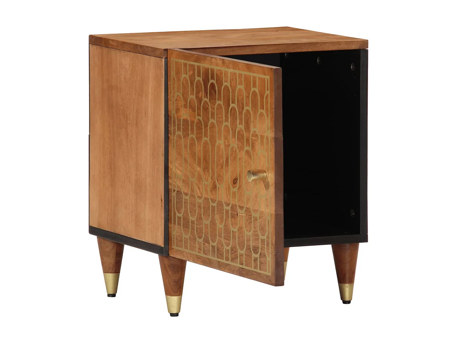 Cylene  Mesitas de noche 2 uds madera maciza de mango 40x33x46 cm