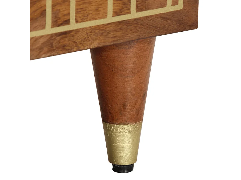 Cylene  Mesitas de noche 2 uds madera maciza de mango 40x33x46 cm