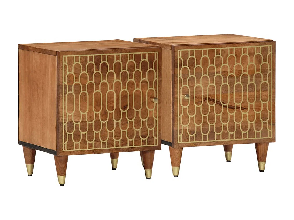 Cylene  Tables de chevet 2 pcs 40x33x46 cm Bois de manguier solide