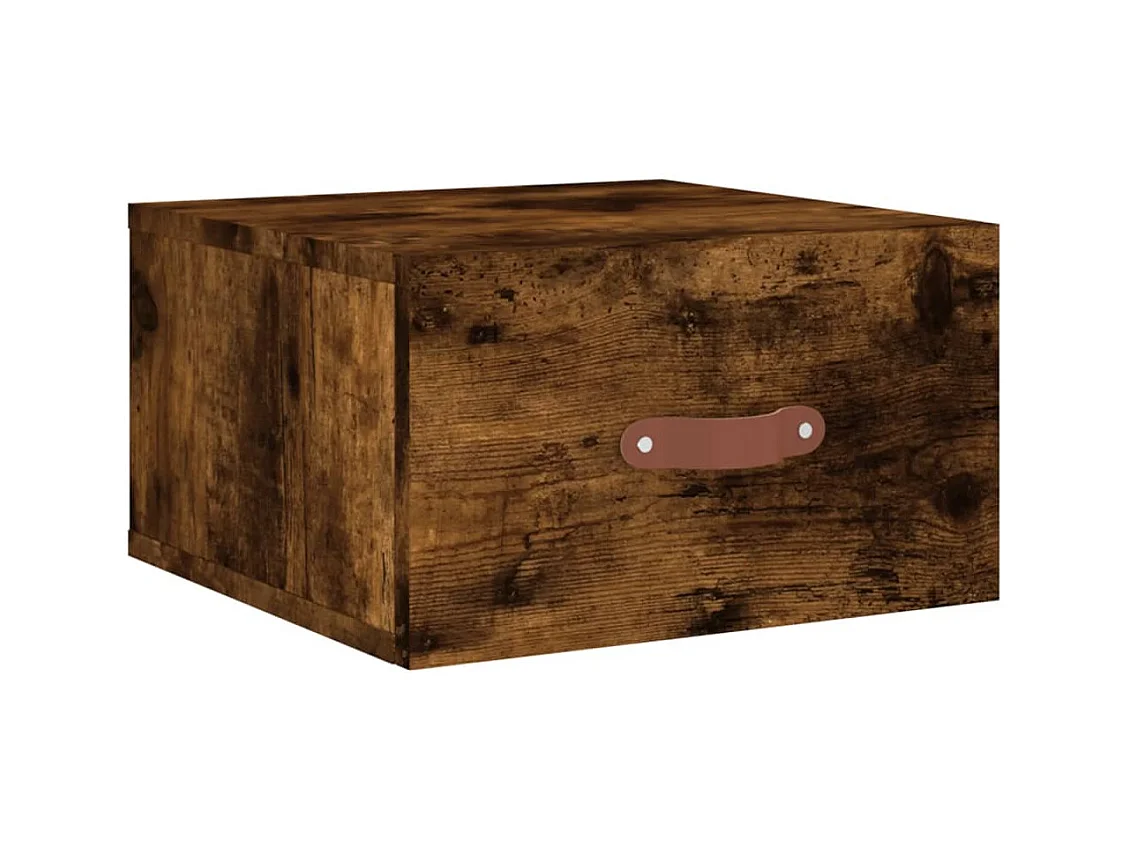 Brackettville  Table de chevet murale chêne fumé 35x35x20 cm