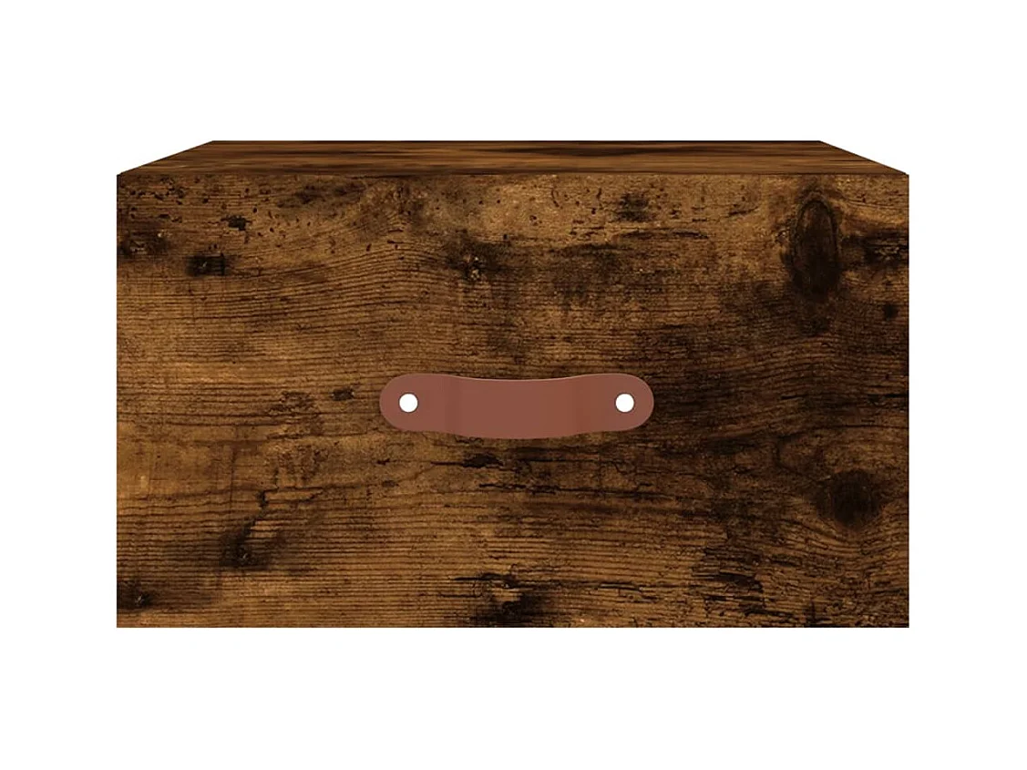 Brackettville  Table de chevet murale chêne fumé 35x35x20 cm