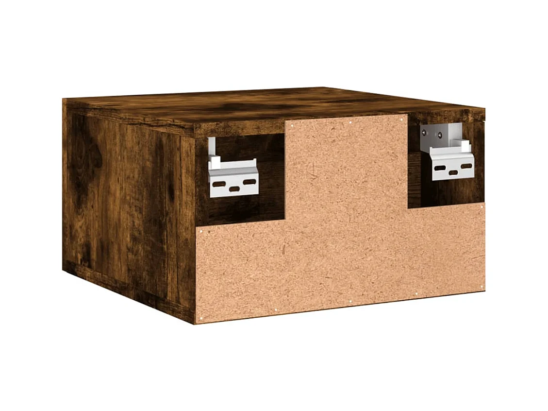 Brackettville  Table de chevet murale chêne fumé 35x35x20 cm