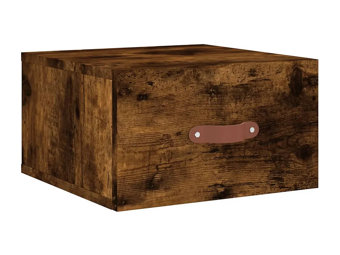 Brackettville  Table de chevet murale chêne fumé 35x35x20 cm