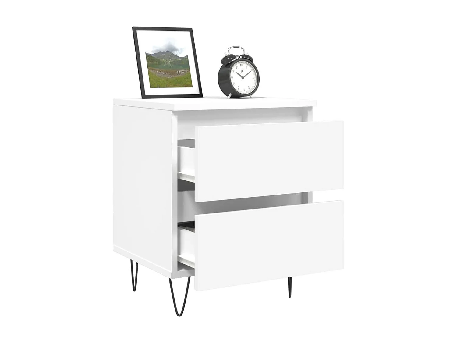 Charlie Cole  Table de chevet Blanc 40x35x50 cm Bois d’ingénierie