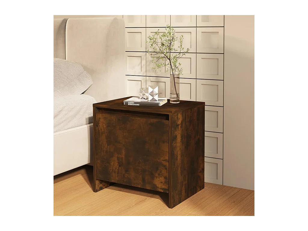 Little Rock  Tables de chevet 2 pcs chêne fumé 45x34x44,5 cm bois ingénierie