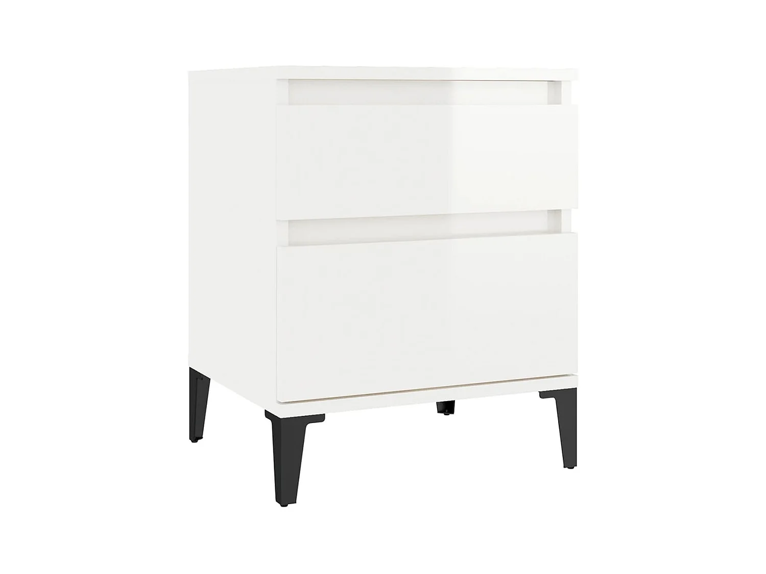 Ramløse  Comodino Bianco Lucido 40x35x50 cm