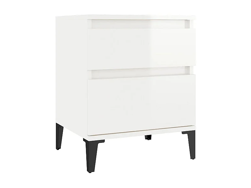 Ramløse  Nachttisch Hochglanz-Weiß 40x35x50 cm